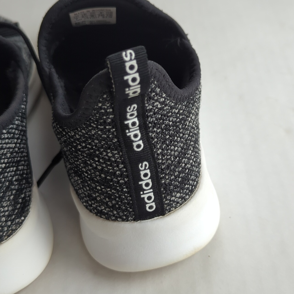 Adidas Cloud Foam Memory Footbed Lightweight Athletic Sneakers 7 Black White - Picture 6 of 14